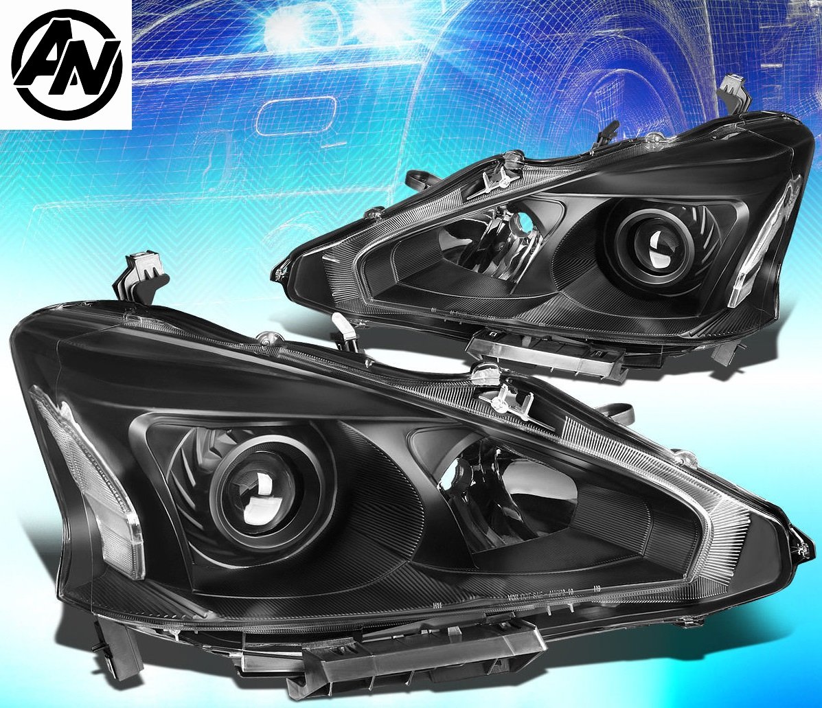 L33) 13-15 ALTIMA SEDAN 4DR BLACK STYLE PROJECTOR HEADLIGHTS CLEAR